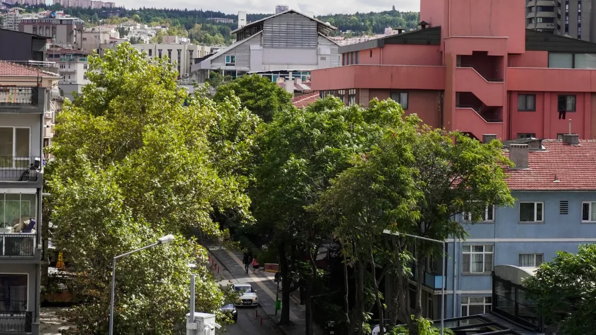 Kavaklıdere Bestekar Caddesi ve çevresinin üstten görünümü